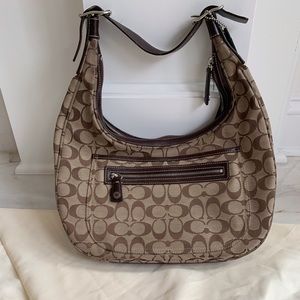 Coach Brown Canvas & Leather Hobo